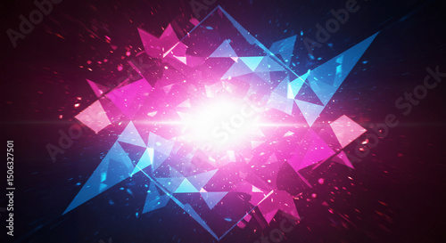 Abstract geometric shapes in pink and blue, for digital design