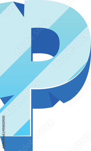 P capital letter ice font