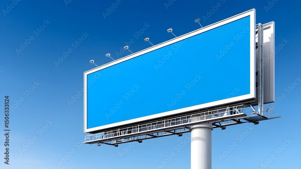 Obraz premium Large horizontal billboard under blue sky