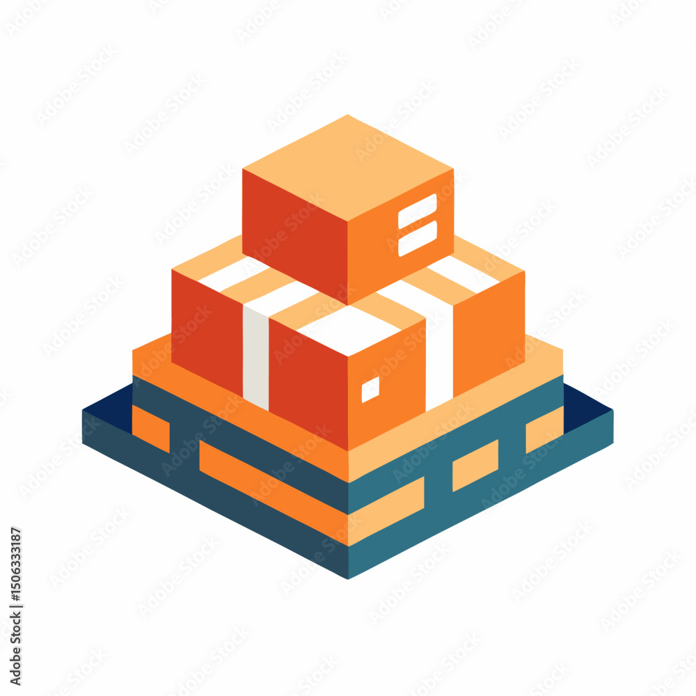 Fototapeta premium Delivery box icon vector on white background.