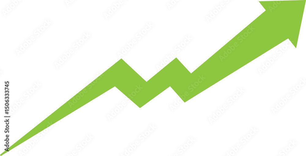 Growing Business Trend: Green Upward Arrow,
Positive Growth Indicator: Zigzagging Green Line,
Market Upturn Symbol: Business Success Graphic. Growing Business Trend: Green Upward Arrow,
Positive Growth Indicator: Zigzagging Green Line,
Market Upturn Symbol: Business Success Graphic.
