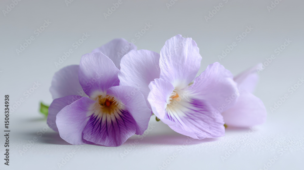 Obraz premium closeup of delicate violets isolated from background showcasing their soft petals and intricate details