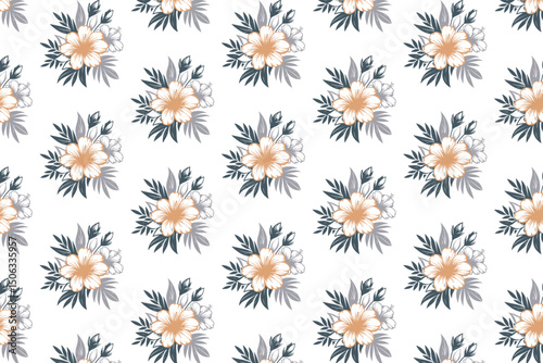 abstract flower pattern, seamless textile design, hand drawn line floral, modern wrapping paper, single line texture

