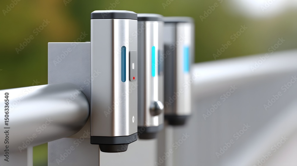 Naklejka premium Minimalist gate control system with light indicators and smart interface