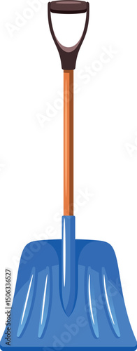Shovel easy snowplow technique vector illustration