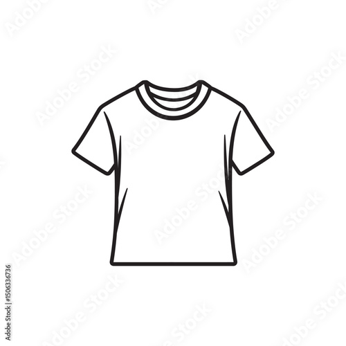 Simple black outline shows a modern, minimalist tshirt design against a white background