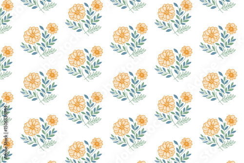outline floral line art, fashion seamless texture, wrapping paper design, cotton flower repeat, pillow cover pattern

