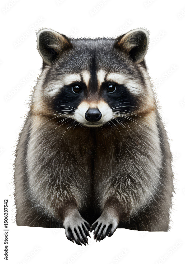 Isolated Raccoon with Transparent Background Features Furry Face Isolated Raccoon with Transparent Background Features Furry Face