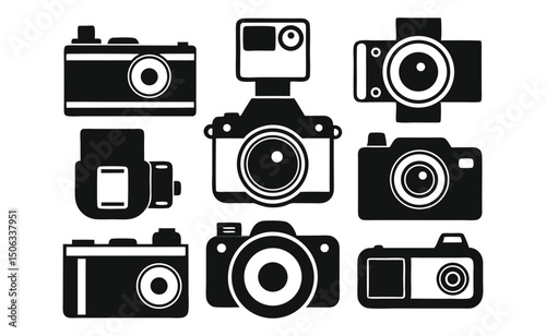 Vector illustrations camera icons