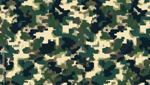Pixelated Digital Camouflage Texture
