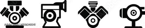 Vector Illustration Set of Car Engine Components

