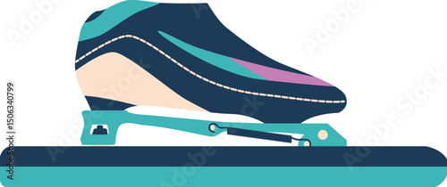 Modern ice skate shoe vector illustration