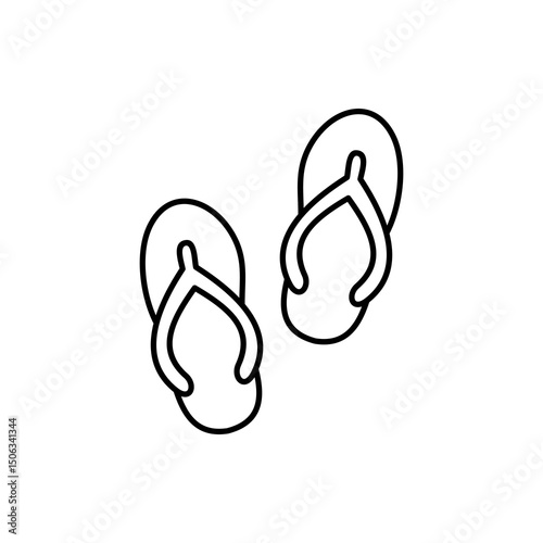 Flip-flops icon, vector line isolated on white background. trendy and modern design