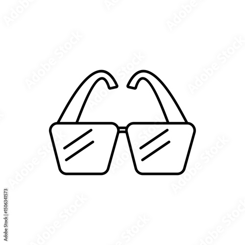 sunglasses icon, vector line isolated on white background. trendy and modern design