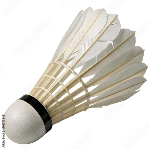 Badminton Racket and Shuttlecock Isolated on Transparent Background