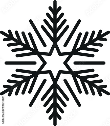 Beautiful geometric prickly snowflake vector illustration