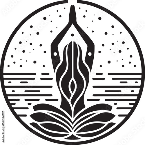 Yoga logo design template. Vector illustration of a woman practicing yoga..eps