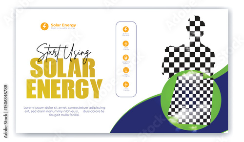 Solar energy panel and power saving webbanver and banner design