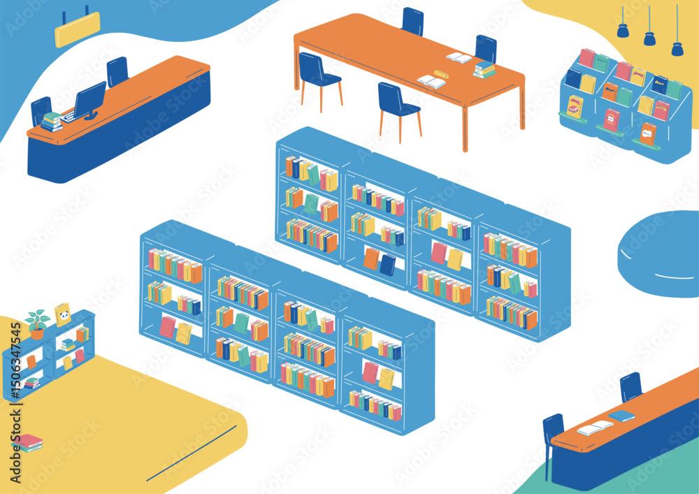 Obraz premium 図書館の風景