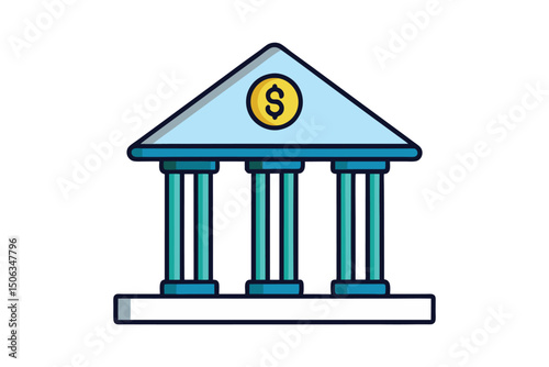 Bank Building Institution Icon vector illustration