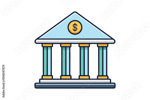 Bank Building Institution Icon vector illustration