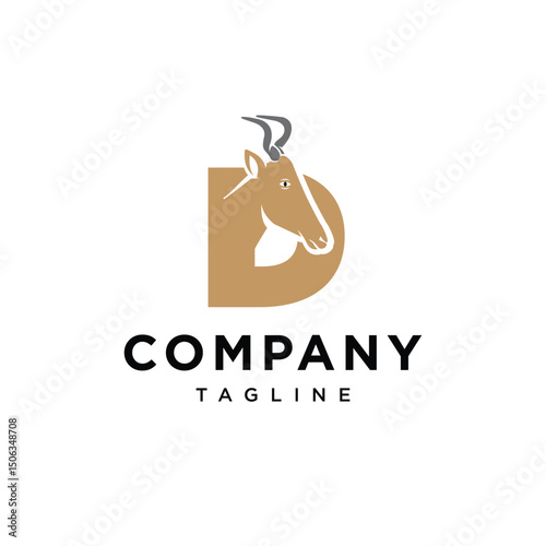 Letter D Kongoni Logo Icon Vector