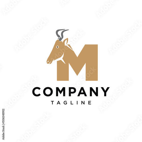 Letter M Kongoni Logo Icon Vector