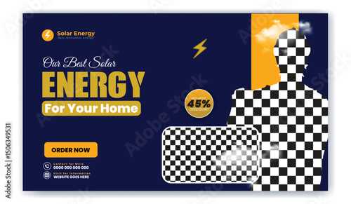 Solar energy panel and power saving webbanver and banner design