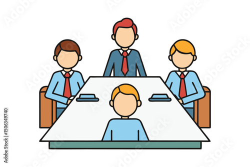 group of business people flat style isolated on white background