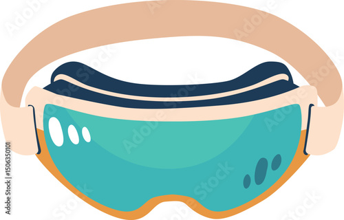 Ski goggles safety equipment vector illustration