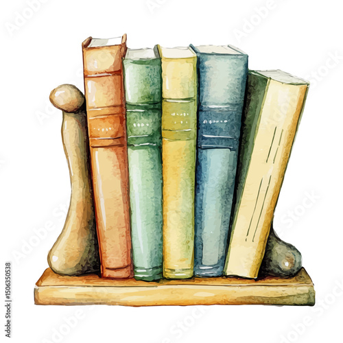 Book Holder, watercolor drawing vector, high quality, isolated on a white background.
