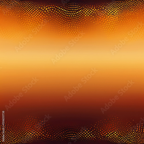 Wallpaper Mural Amber Pulse – Wavy Dot Pattern on Luminous Orange Gradient....,AI Torontodigital.ca