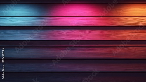 Wallpaper Mural Neon glow on wooden surface, abstract light patterns with warm and cool contrast, soft gradient blending
 Torontodigital.ca