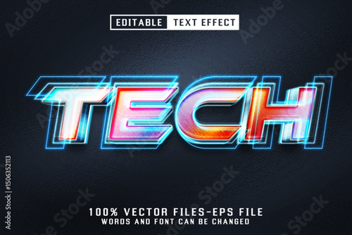Tech Neon Text - Editable Text Effect