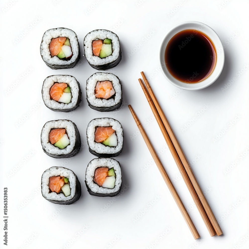 sushi with chopsticks sushi with chopsticks