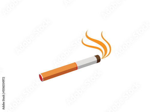 Smoking cigarette icon isometric view isolated on white background
