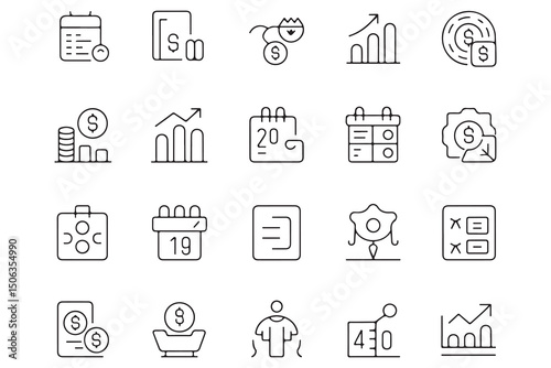 Minimalist black budget icon silhouette vector illustration isolated on transparent background
