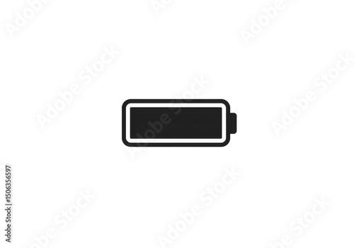 Minimalist Low Battery Symbol Icon Charge Power Energy Illustration