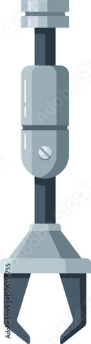 Industrial pneumatic robotic arm vector illustration