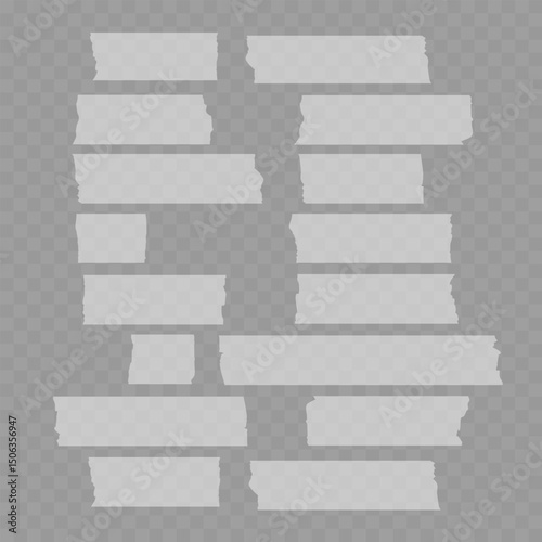 Realistic Single Beige Adhesive Tape Piece on Transparent Background. Vector