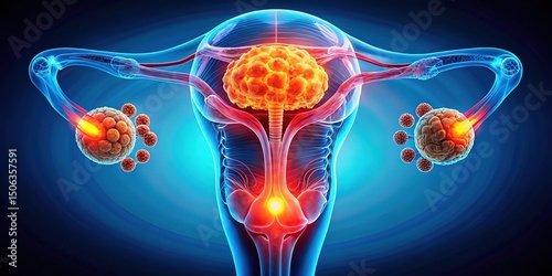 Female Reproductive System Ovarian Dysfunction Anatomy Illustration