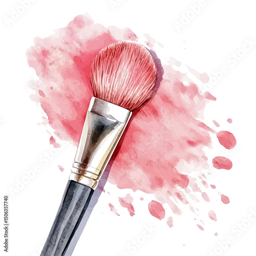 Blush, watercolor vector, high quality, isolated on a white background.