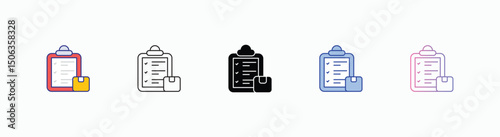 Packing List icons set in different style vector stock illustration