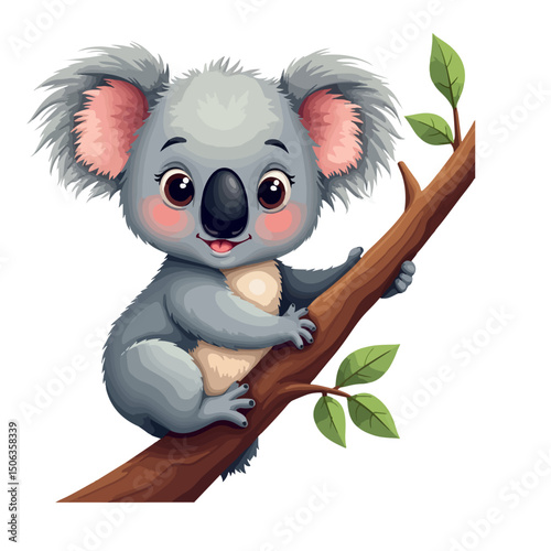 Hand drawn cute koala bear cartoon