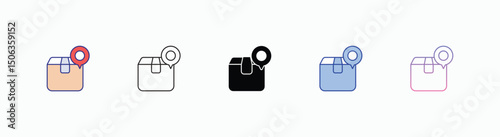 Pickup Point icons set in different style vector stock illustration