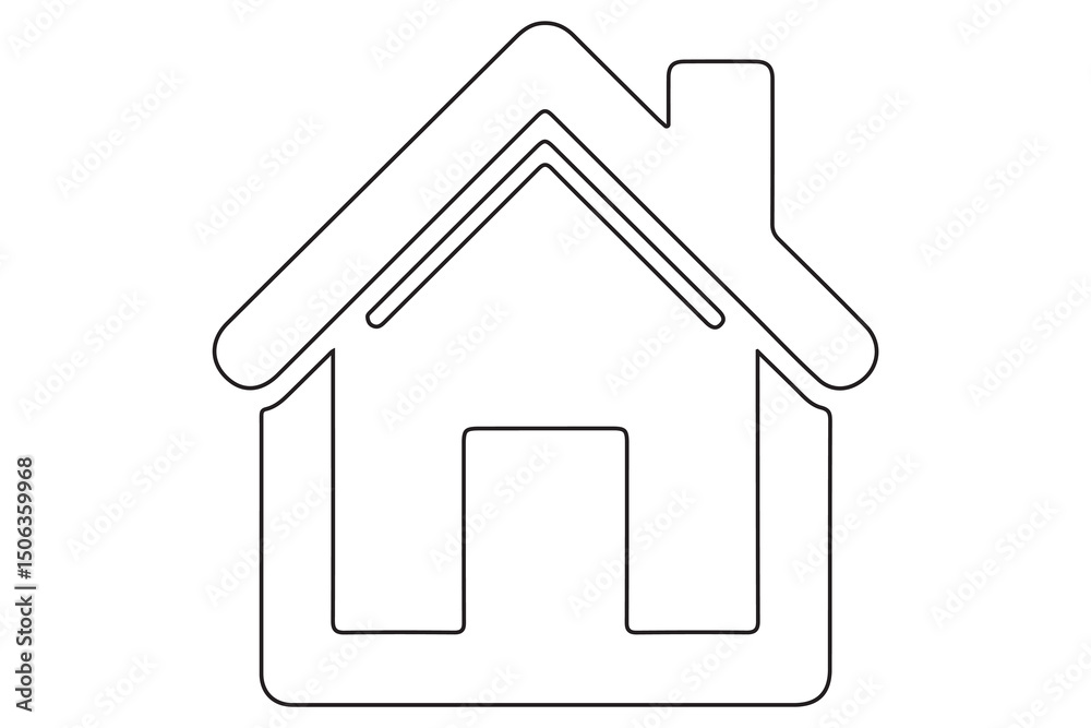 Continuous one line House concept outline isolated on white background illustration
Continuous one line House concept outline isolated on white background illustration