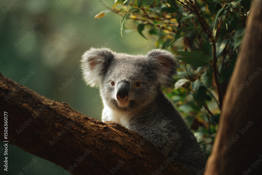 Fototapeta premium a koala bear sitting on a tree branch