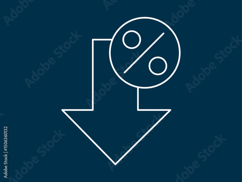 Cheap icon. Black Friday icon and symbol. White outline Icon. Simple outline icon.	