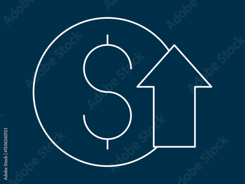 High price icon. Black Friday icon and symbol. White outline Icon. Simple outline icon.	