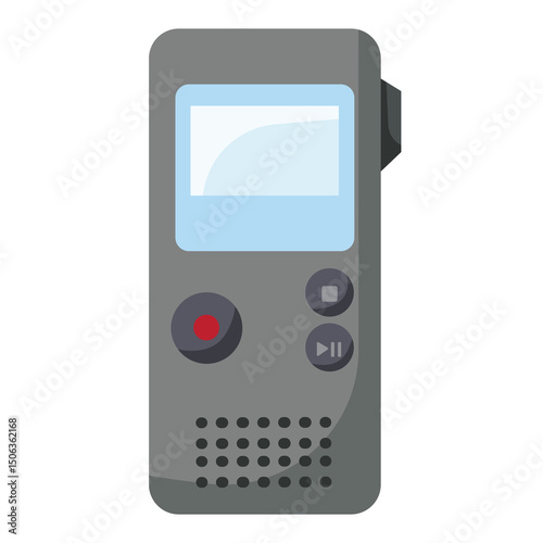 Audio recorder vector illustration, isolated on white background, audio recorder flat icon design, recorder clip art